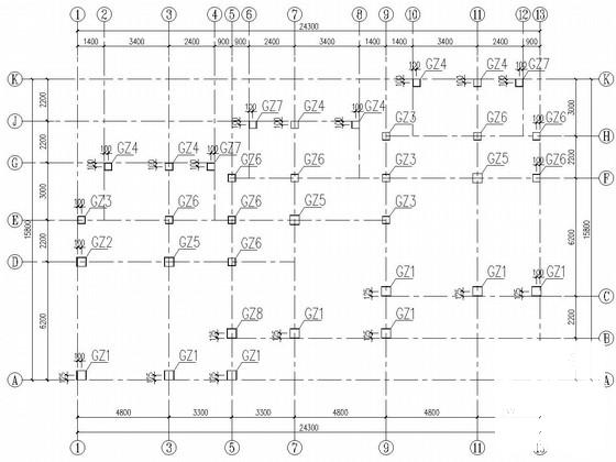 3层门式刚架结构别墅结构CAD施工图纸（筏形基础） - 2