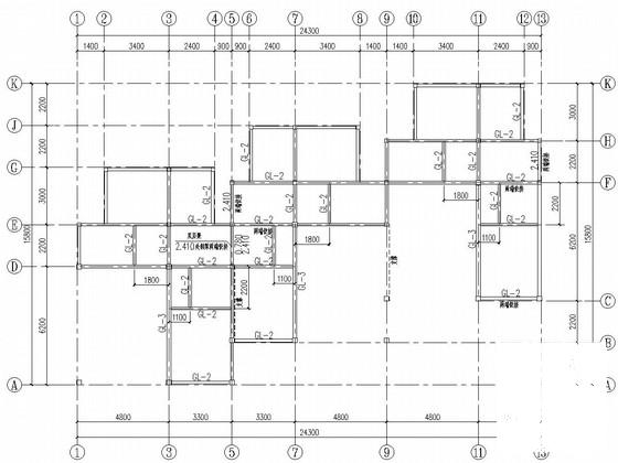 3层门式刚架结构别墅结构CAD施工图纸（筏形基础） - 3