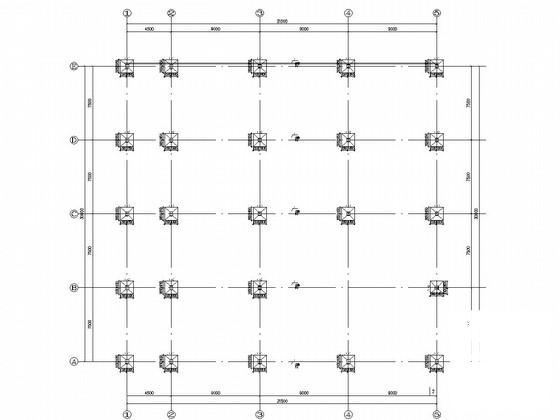 两层门式刚架结构厂房结构CAD施工图纸(平面布置图) - 1