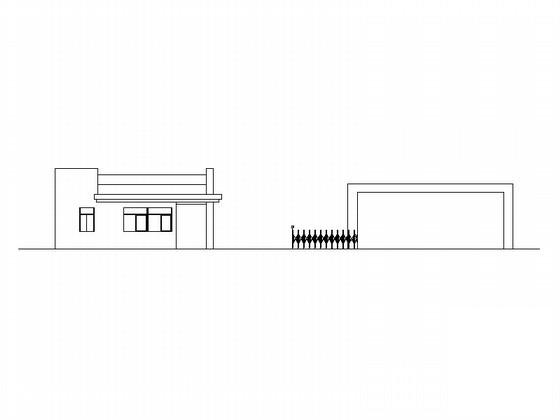 单层企业传达室及大门建筑设计CAD施工图纸（米含结构、电气CAD施工图纸） - 1