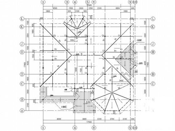 3层门式刚架结构别墅结构CAD施工图纸（6度抗震） - 3