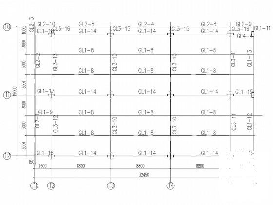 4层门式刚架结构通廊连接工程结构CAD施工图纸 - 1