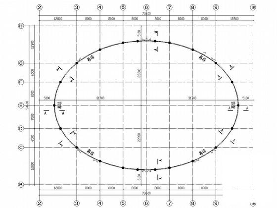 综合文体活动中心门式刚架结构CAD施工图纸（6度抗震）(平面布置图) - 2