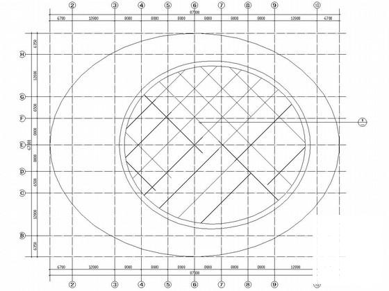 综合文体活动中心门式刚架结构CAD施工图纸（6度抗震）(平面布置图) - 4