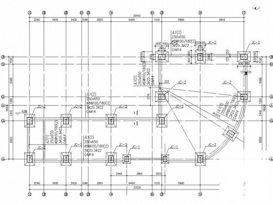 2层钢框架结构办公楼结构CAD施工图纸（6度抗震）(地脚锚栓) - 1