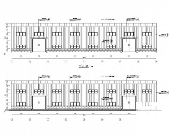 两层钢框架厂房结构CAD施工图纸(建施)（6度抗震） - 1
