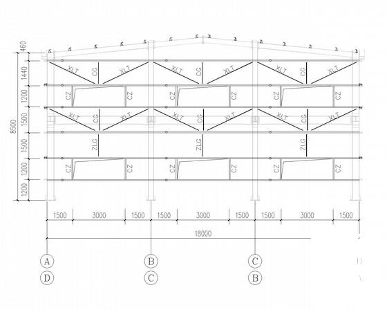 两层钢框架厂房结构CAD施工图纸(建施)（6度抗震） - 3