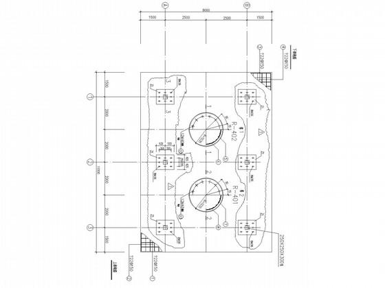 9层钢框架工业建筑结构设计CAD施工图纸(平面布置图) - 2