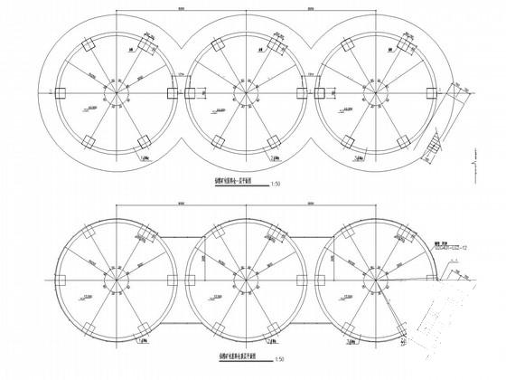 单层包装料仓钢筋混凝土结厂房结构CAD施工图纸(设计基准期) - 1