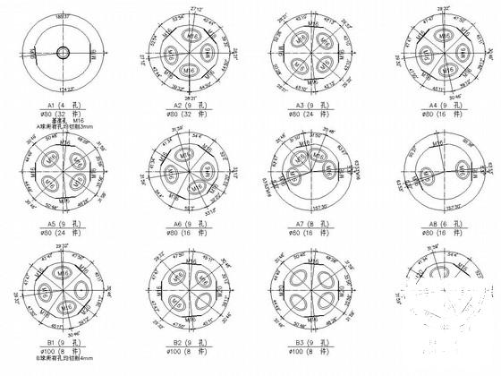 四角锥螺栓球网架结构CAD施工图纸 - 4