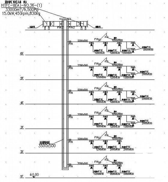 23层广场商业综合楼空调通风设计CAD施工图纸(正压送风系统) - 4