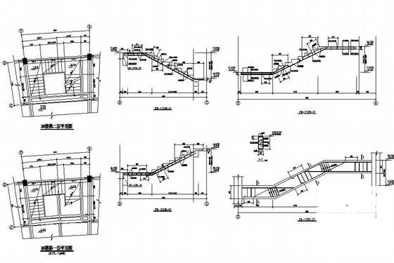 上3层框架结构弧形办公楼结构设计图纸（独立基础）(平面布置图) - 3