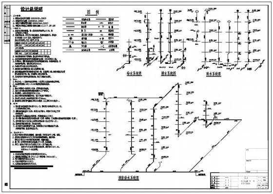 5层教学楼给排水设计CAD施工图纸（市政供水） - 2