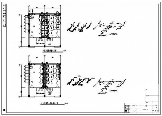 5层教学楼给排水设计CAD施工图纸（市政供水） - 3