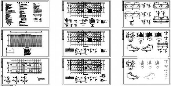 上3层砌体办公楼结构设计CAD图纸（条形基础,桩基础）(平面布置图) - 1