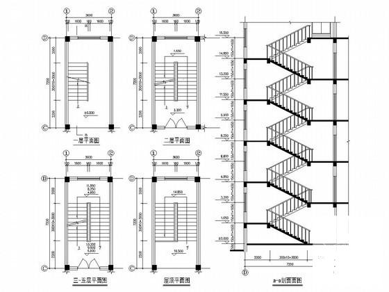 5层框架结构中学宿舍楼毕业论文（建筑图纸） - 3