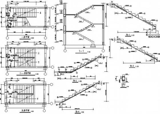 5层砌体结构学生宿舍楼结构设计CAD施工图纸(梁板配筋图) - 4