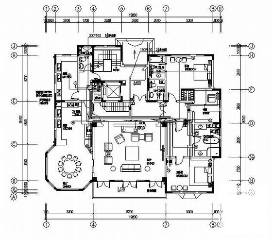 上2层别墅电气CAD施工图纸（车库） - 2