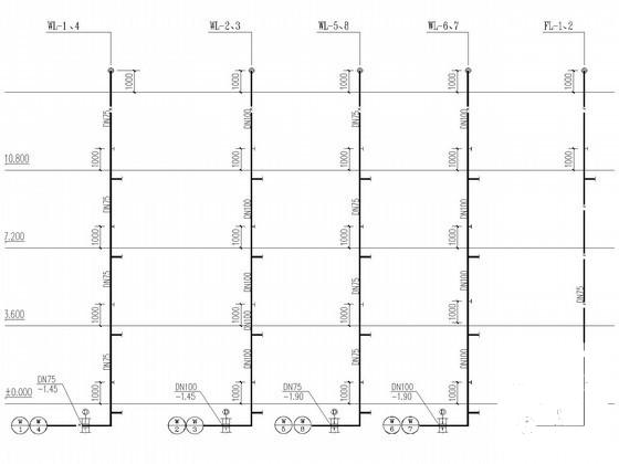 4层宿舍楼水暖设计CAD施工图纸 - 3