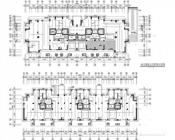 多高层公寓项目公共区域装修工程照明及配电系统CAD施工图纸（人防） - 1