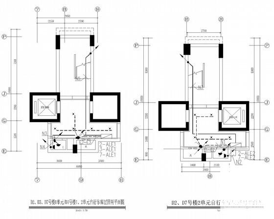 多高层公寓项目公共区域装修工程照明及配电系统CAD施工图纸（人防） - 3
