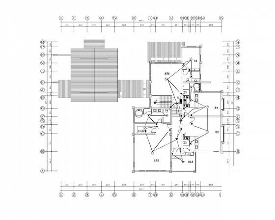 上两层别墅强弱电CAD施工图纸（照明节能设计） - 1