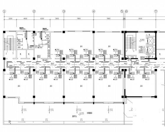 小高层办公综合楼通风空调排烟系统设计CAD施工图纸（热泵机组风管配电） - 1