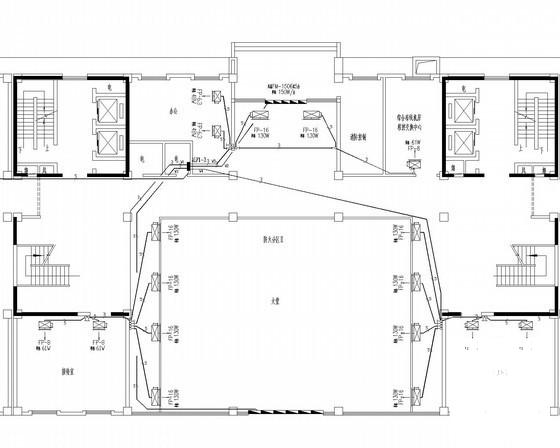 小高层办公综合楼通风空调排烟系统设计CAD施工图纸（热泵机组风管配电） - 2