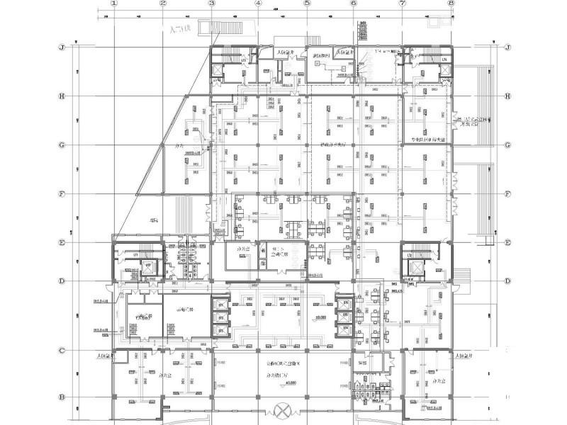 高层办公建筑空调全系统及人防设计CAD施工图纸（清华大学设计） - 2