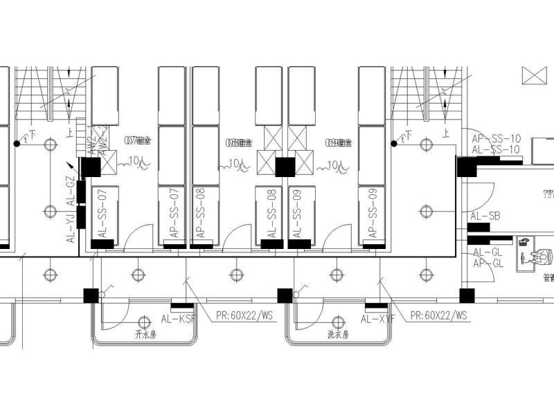 技工学校6层钢筋混凝土结构学生宿舍改造CAD施工图纸(视频监控系统) - 4