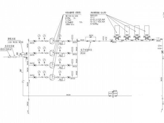 21层市政办公大厦空调通风设计CAD施工图纸(风冷热泵)(水系统流程图) - 2