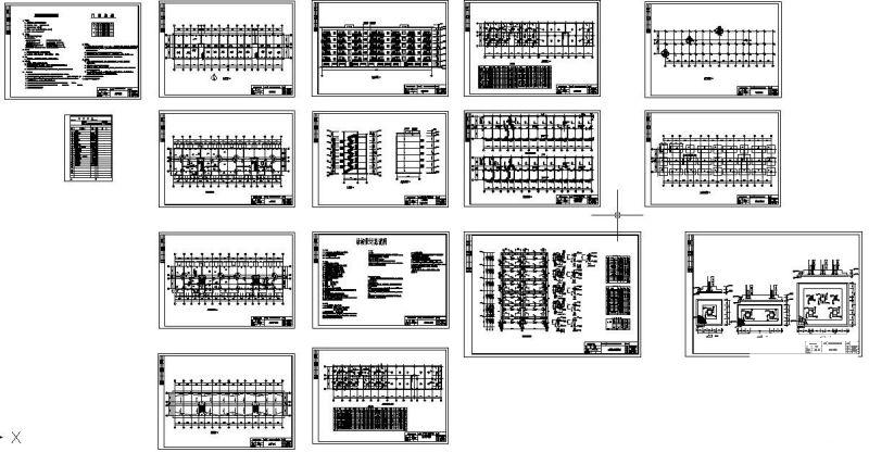 6层框架住宅楼毕业设计方案(建筑结构设计图纸)(竖向荷载作用) - 1