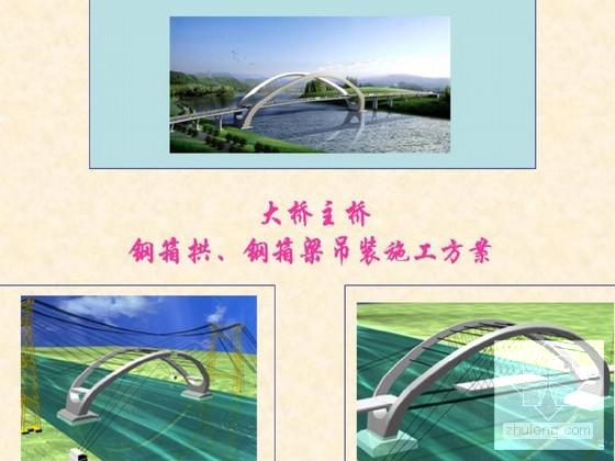 大跨径曲线梁非对称外倾拱桥钢箱拱、钢箱梁吊装施工方案(路线设计) - 1