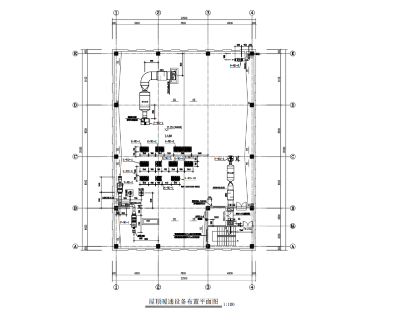 屋顶暖通设备布置平面图