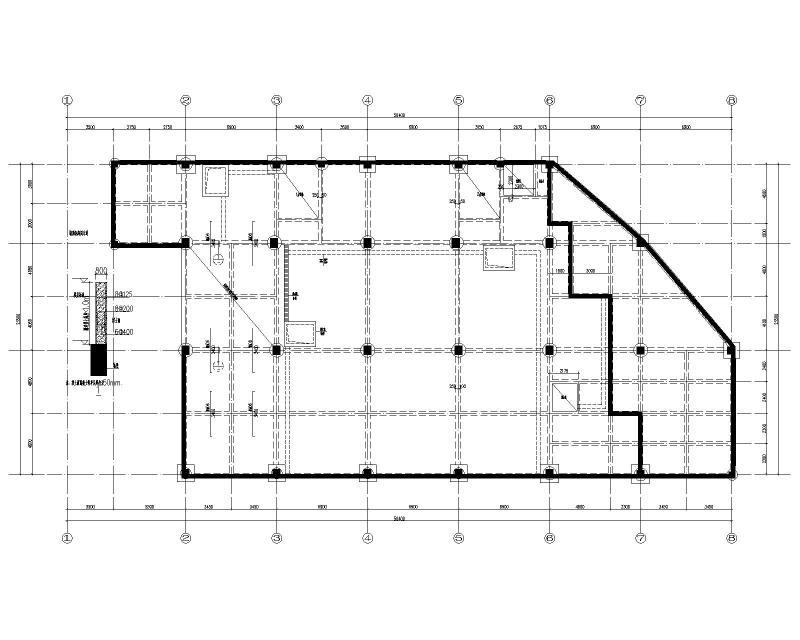 地下室底板结构平面布置图（-4.850m）