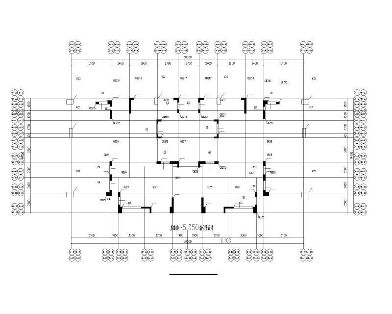 基础顶~5.350墙柱平面图