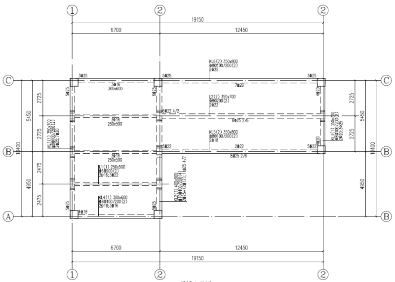 二层梁配筋图