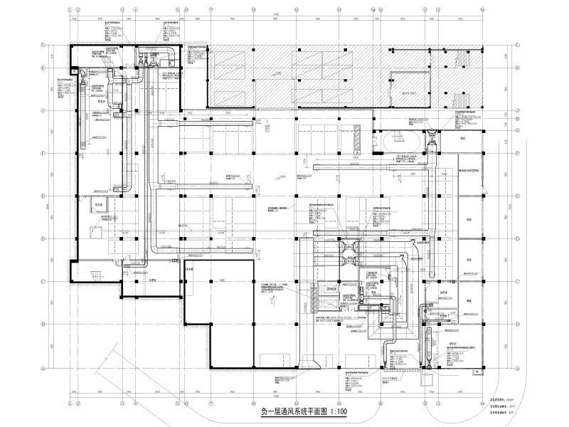 负一层通风系统平面图