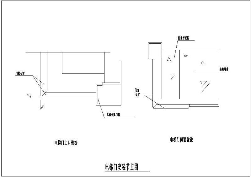 电梯门安装节点构造详图纸 - 1