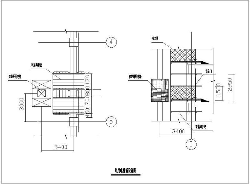 外用电梯搭设节点构造详图纸 - 1