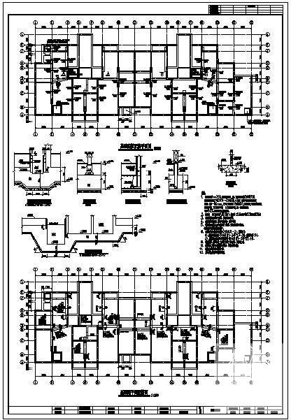 高层住宅基础结构构造详图纸cad平面图 - 1