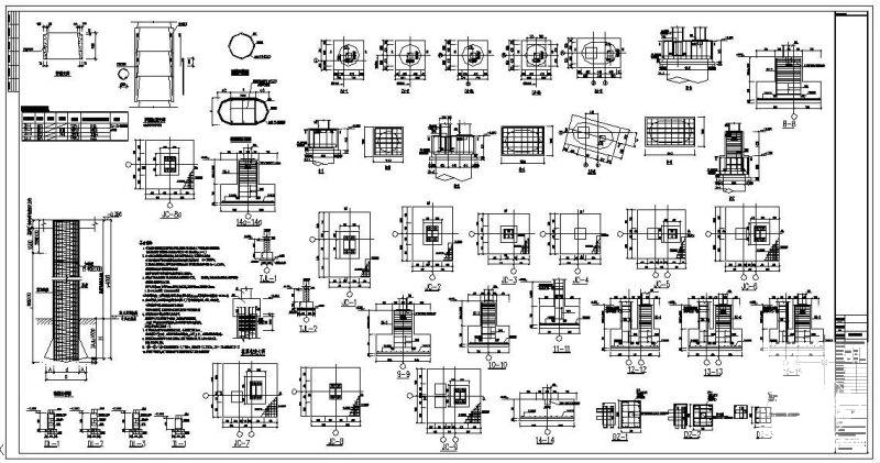 厂房基础节点构造详图纸cad平面图 - 2