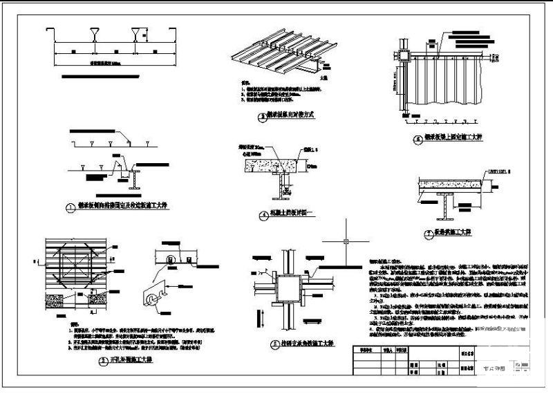 闭口型钢承板节点构造详图纸cad - 1