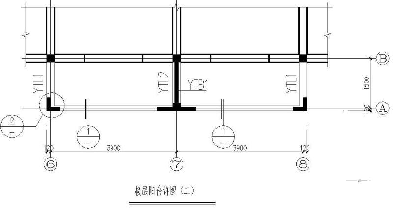 住宅楼阳台节点构造详图纸cad - 2