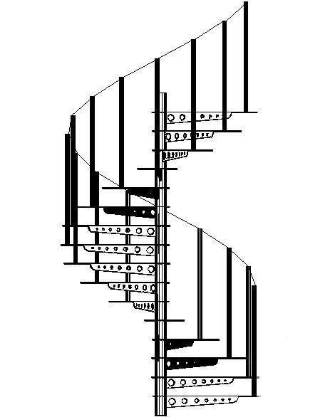 悬臂螺旋梯3D视图纸cad - 1