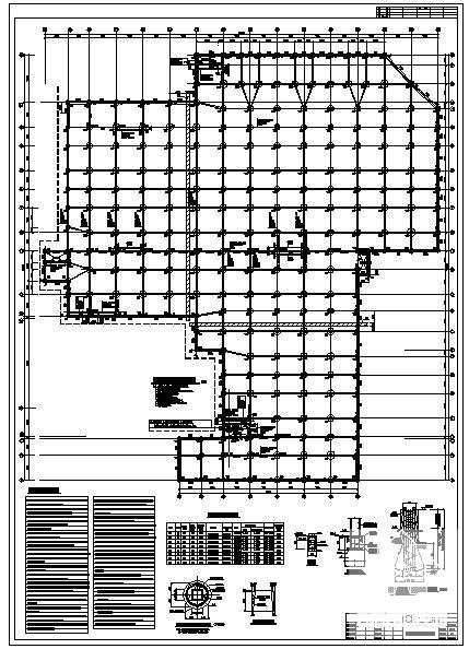 车库人工挖孔扩底桩基及挡土墙节点构造详图纸cad平面布置图 - 1