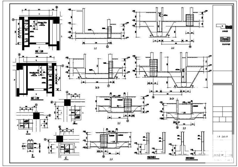 大厦电梯井及基础节点构造详图纸cad - 1