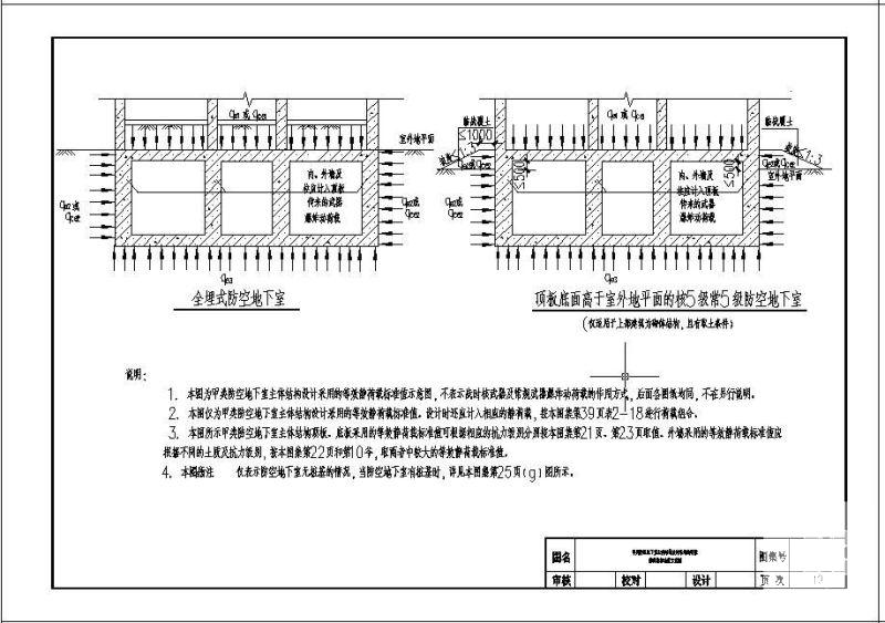 防空地下室设计荷载与结构构造图纸集cad - 2