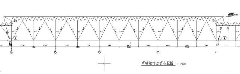 火车站雨篷结构设计节点构造详图纸cad布置图 - 1