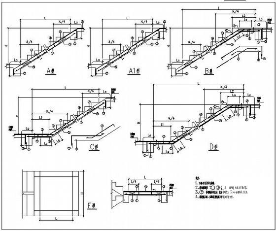 工程结构楼梯表节点构造详图纸cad - 1